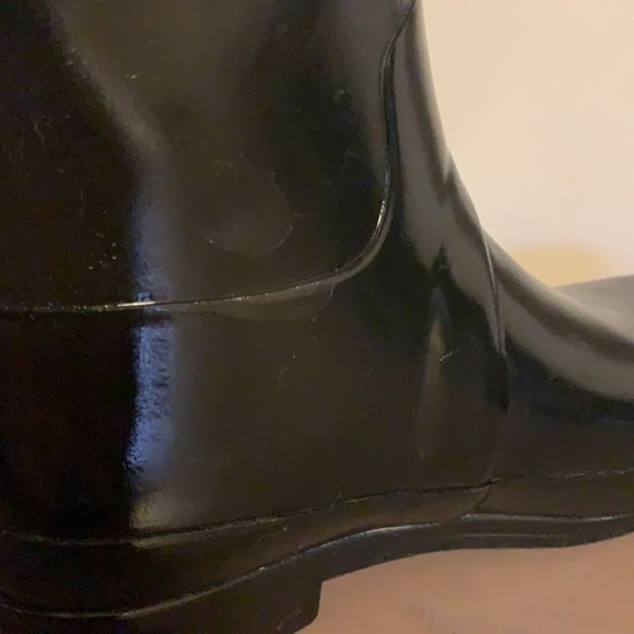 Hunter Black and Purple Rubber Boots - Women’s Size 5 - Picture 7 of 11